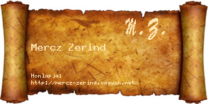 Mercz Zerind névjegykártya